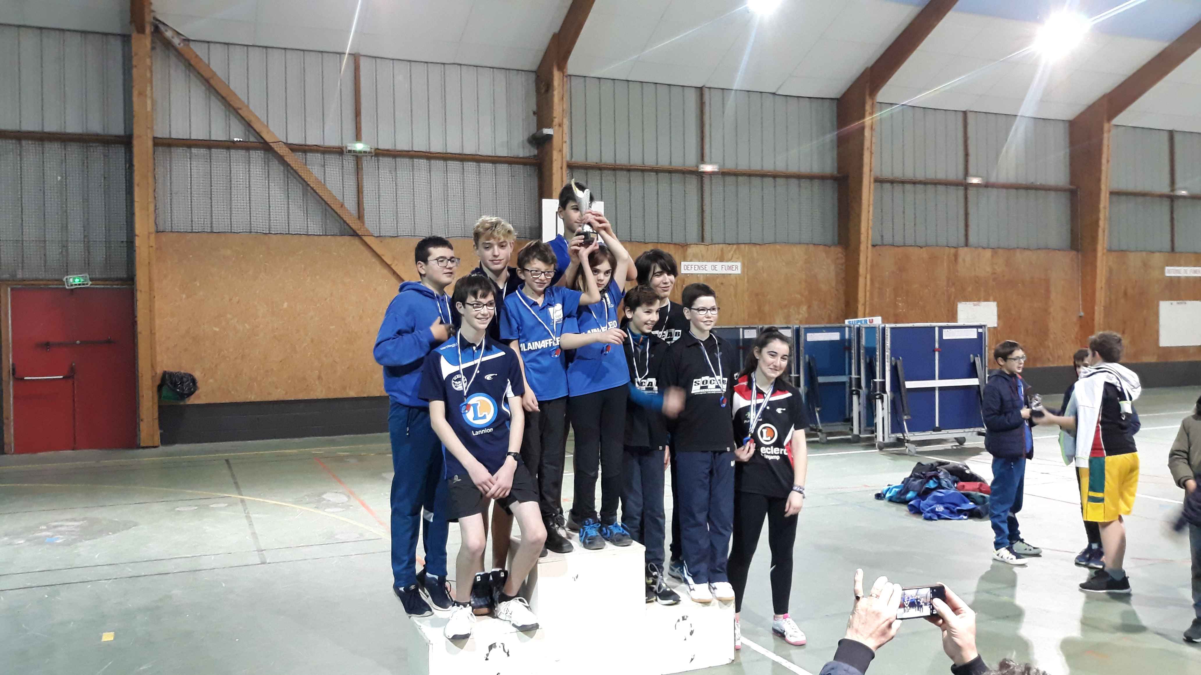1ère place de l'équipe Cadet du TTLPL aux Interclubs jeunes