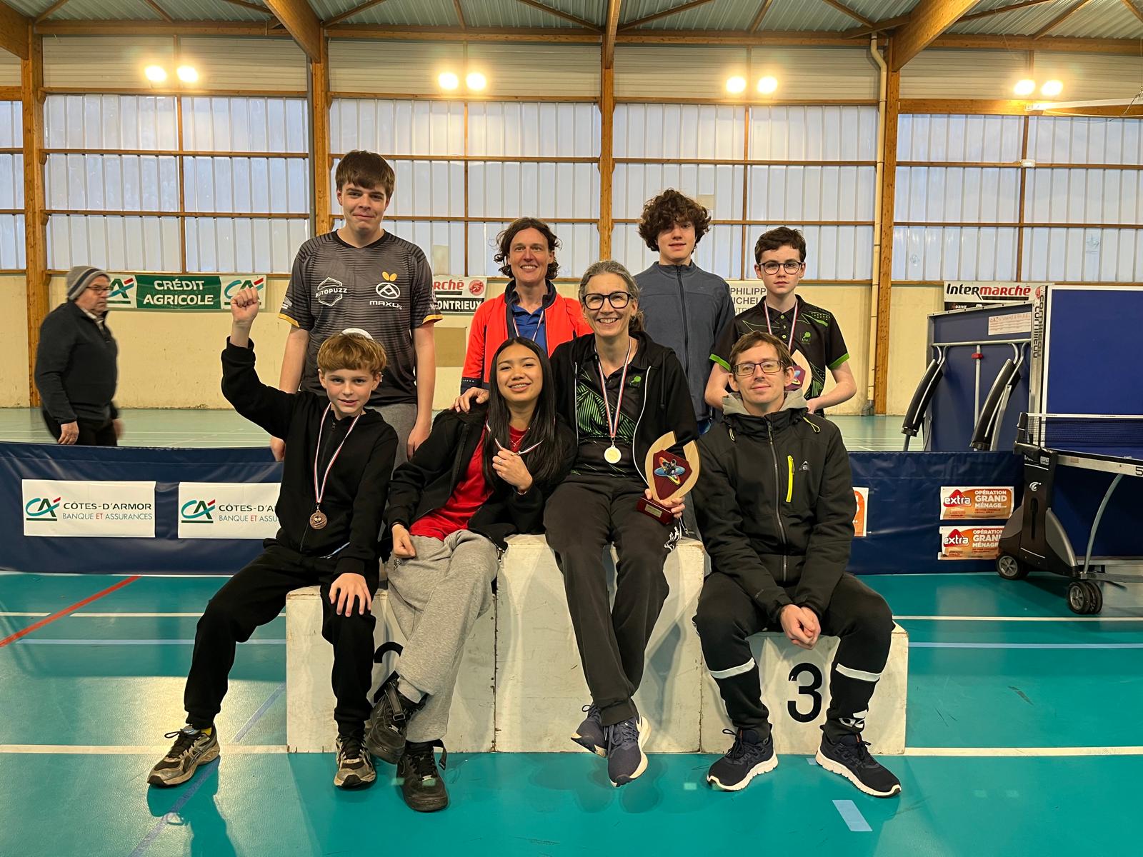 Les joueurs du TTLPL lors des finales par classement des Côtes d'Armor